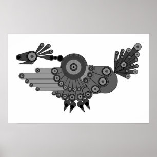 Poster Design geométrico do pavão