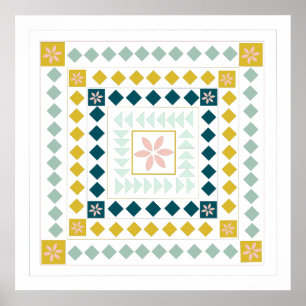 Poster Design geométrico moderno colorido da arte do