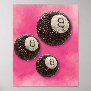 Poster Design Glam de Bola 8 Brilhante, Amuleto da Sorte