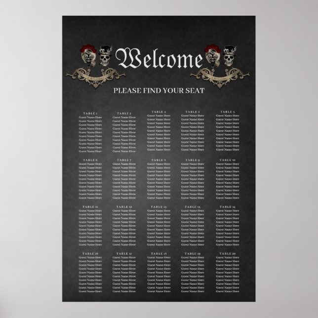 Poster Design gótica com crânios legal (Frente)