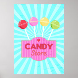 Poster Design Gráfico da Loja de Doces Retro Pastel Lolli