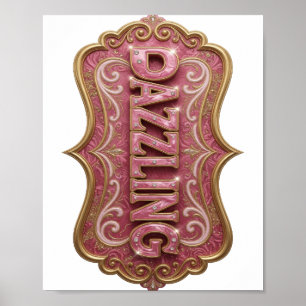 Poster Design Gráfico Deslumbrante Rosa Artístico