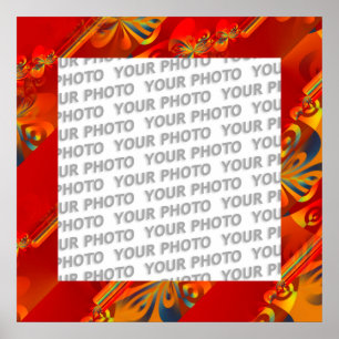 Póster Design gráfico sem emenda - laranja vermelha mim