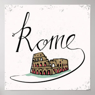 Póster Design indicado por letras da mão de Roma