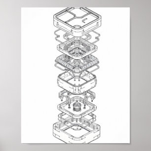 Poster Design Instrucional: Montagem de Máquina Modular