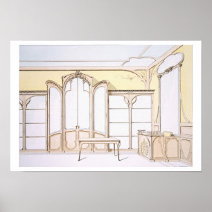 Poster Design interior para um compro de moda, ilustração