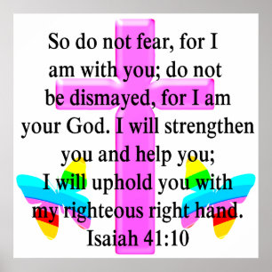 Póster DESIGN ISAIAH 41:10 bonito SCRIPTURE