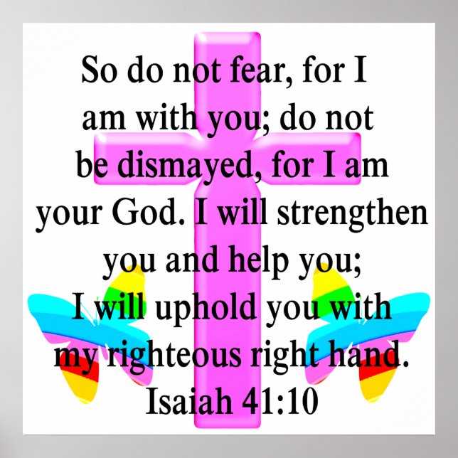 Póster DESIGN ISAIAH 41:10 bonito SCRIPTURE (Frente)