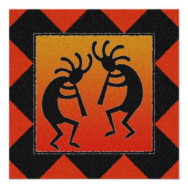 Póster Design Kokopelli Dançante Sudoeste (Frente)