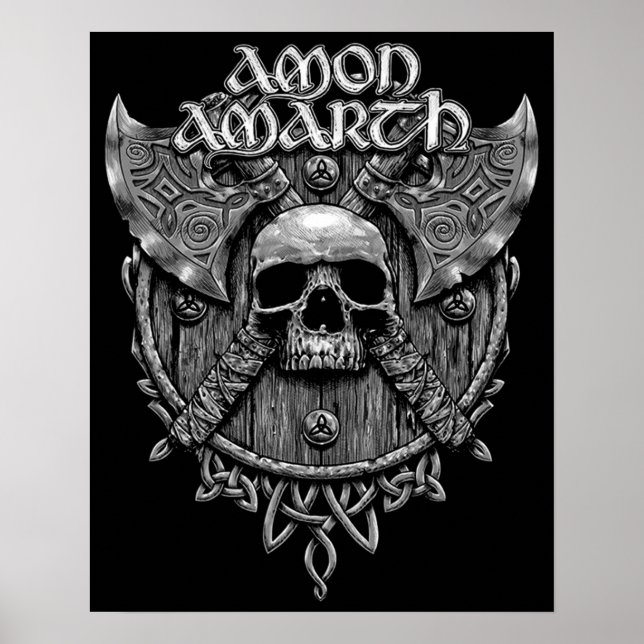 Poster Design Legal de Banda de Rock Amon Amarth Cinza Ca (Frente)