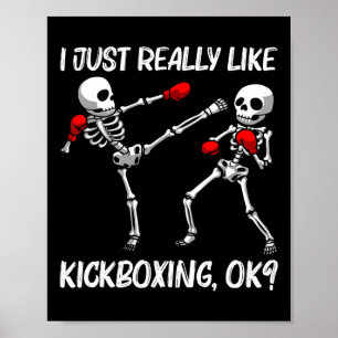 Poster Design Legal de Kickboxing para Homens Mulheres Es