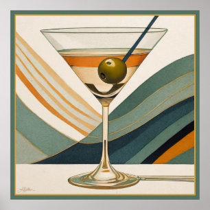 Poster Design Meio século de Cocktail Martini