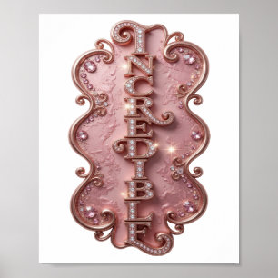 Poster Design Moderno INCREDÍVEL Rosa Nítido