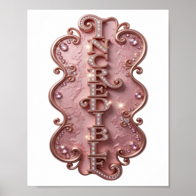 Poster Design Moderno INCREDÍVEL Rosa Nítido (Frente)