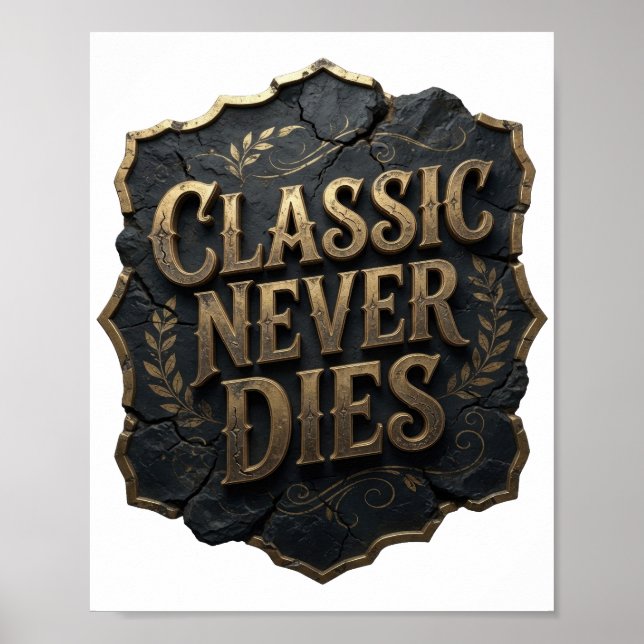 Poster Design Moderno Ouro CLÁSSICO NUNCA MORRE (Frente)
