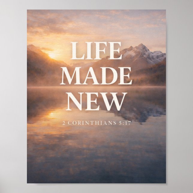 Poster Design Montanha Nascer do Sol Vida Renovada (Frente)