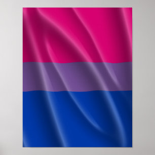 Póster DESIGN ONDULADO da BANDEIRA BISSEXUAL do ORGULHO -