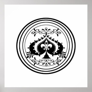 Póster Design ornamentado da arte do póquer