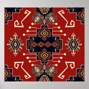 Poster Design Ornamental Rug: Vintage Geométrico.