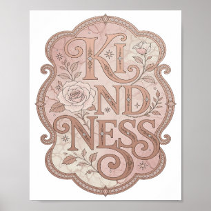Poster Design Ousado de Bondade Rosa Limpo