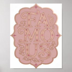 Poster Design Ousado FAMOSO Ouro Icônico