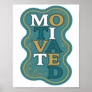 Poster Design Ousado MOTIVADO Dourado Elegante