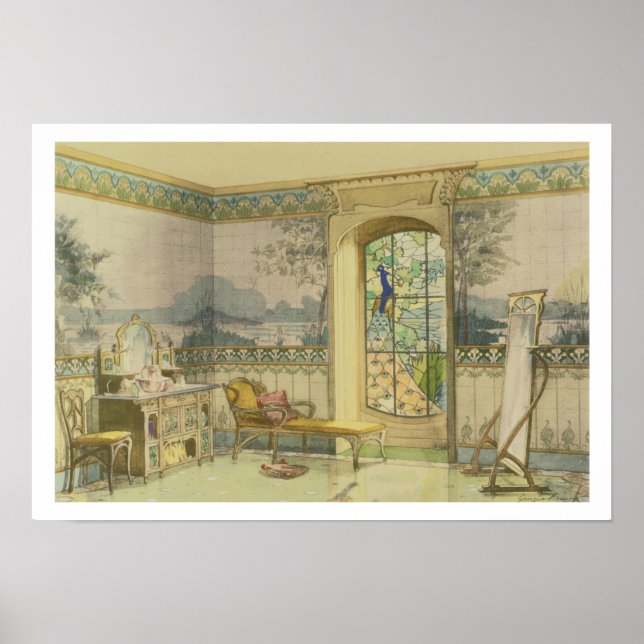 Póster Design para um Banheiro, de "Interieurs Modernes", (Frente)