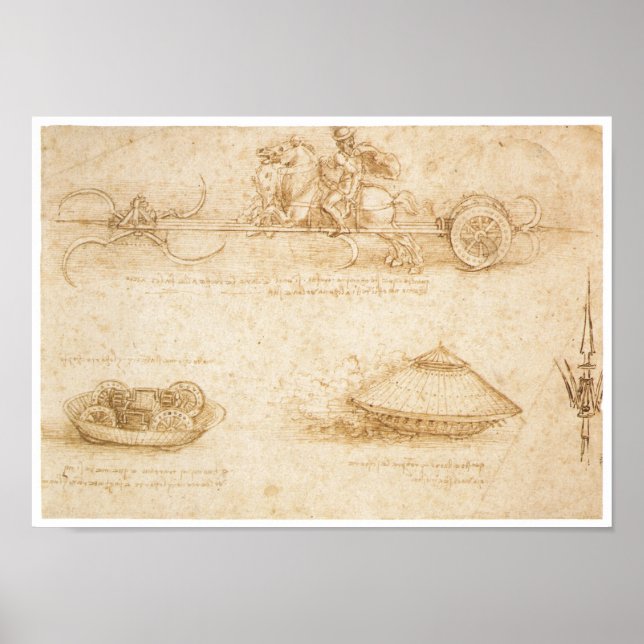 Póster Design para um carro blindado, Leonardo da Vinci (Frente)