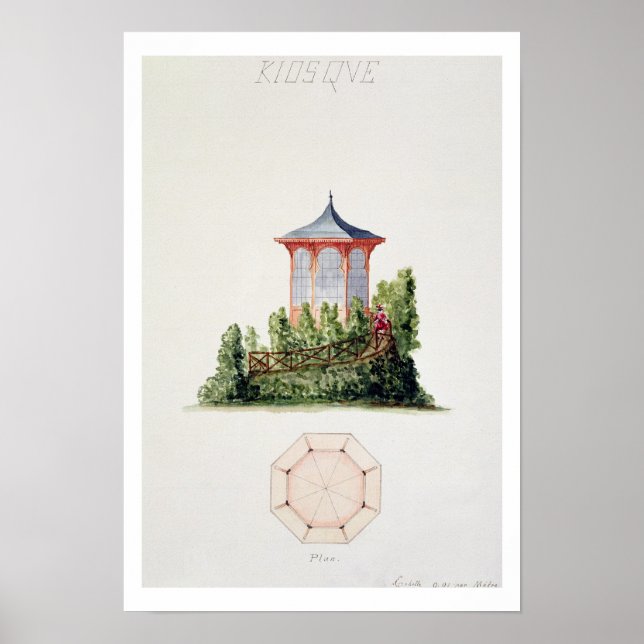 Póster Design para um pavilhão em estilo oriental simplif (Frente)
