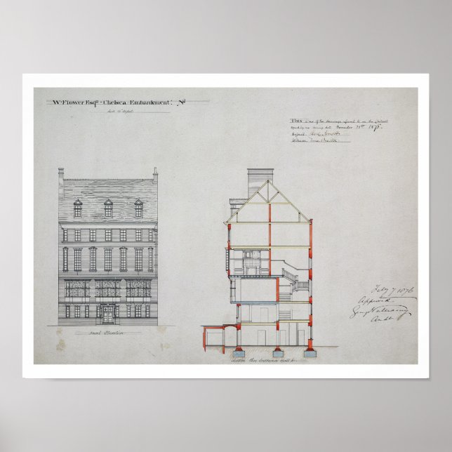 Póster Design para uma casa para W. Flower Esq, Chelsea E (Frente)