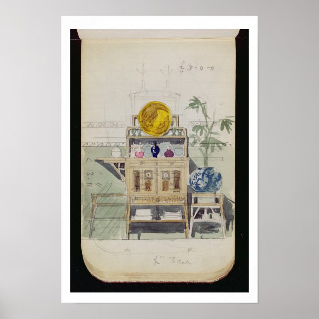 Póster Design para uma placa lateral, c.1860s-70s (c/c e  (Frente)