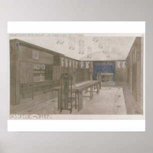 Póster Design para uma sala de jantar, 1901 (litho da