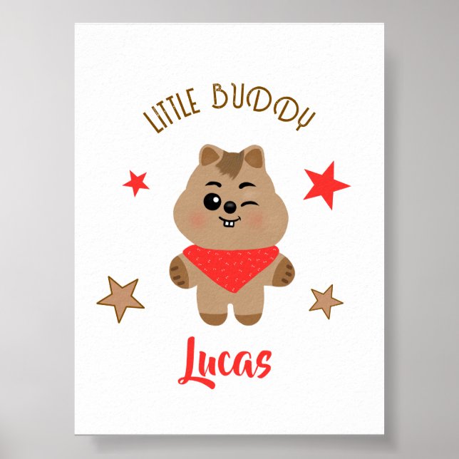 Poster Design Personalizado de Quokka Fofo Amiguinho (Frente)