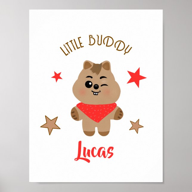 Poster Design Personalizado de Quokka Fofo Amiguinho (Frente)