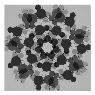 Póster design preto-abstrato e-cinza