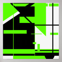 Design preto no Abstrato branco tipo MCM