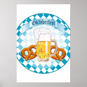 Poster Design redondo da celebração de Oktoberfest