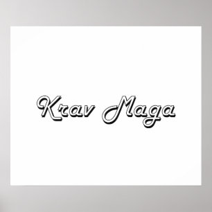 Póster Design retro clássico de Krav Maga