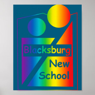 Poster Design Retrô da Nova Escola Blacksburg