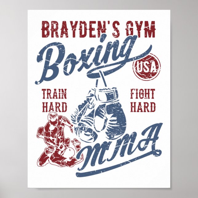 Poster Design Retro de Academia de Boxe Mma do Brayden pa (Frente)