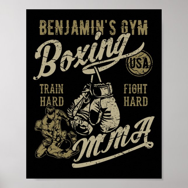 Poster Design Retro de Benjamin para Academia de Boxe Mma (Frente)