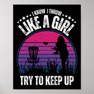 Poster Design Retro de Disco de Golfe para Mulheres Menin