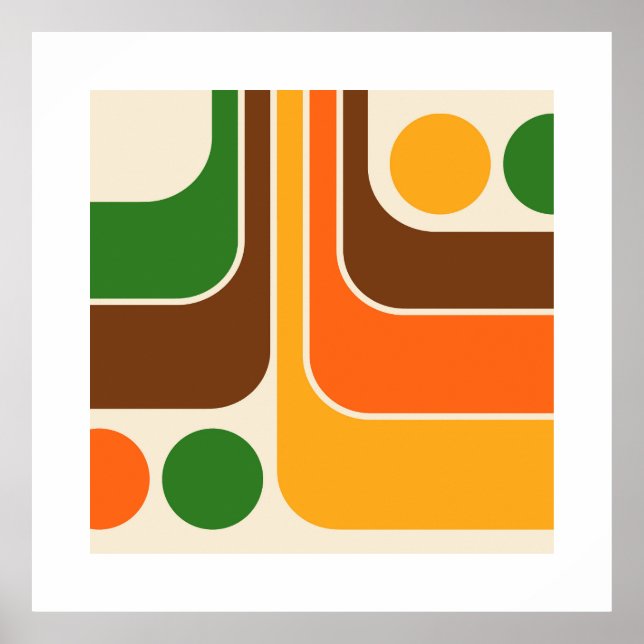 Poster Design retrô geométrico dos anos 70 (Frente)