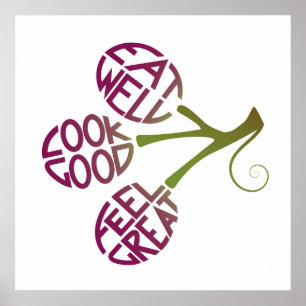 Póster Design saudável das citações da comida para a