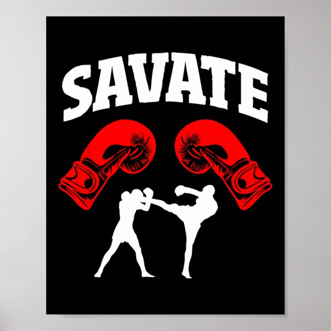 Poster Design Savate Boxing Kick Mma Kickboxing (Frente)