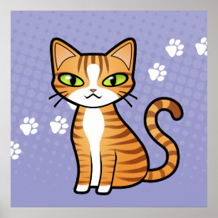 Poster Design Seu Próprio Gato De Cartoon