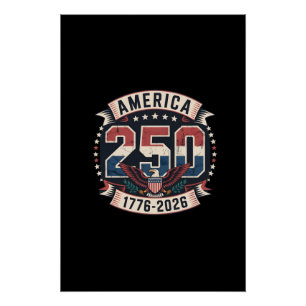 Póster Design Tri-Blend Patriótico América 250 Vintage