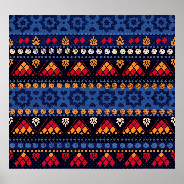 Poster Design Tribal: Padrão Multifuncional Sem Olhos. (Frente)