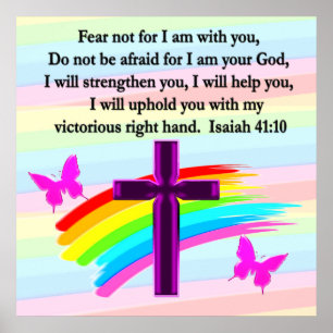 POSTER DESIGN VERSO DE BÍBLIA DE ISAIAH 41:10