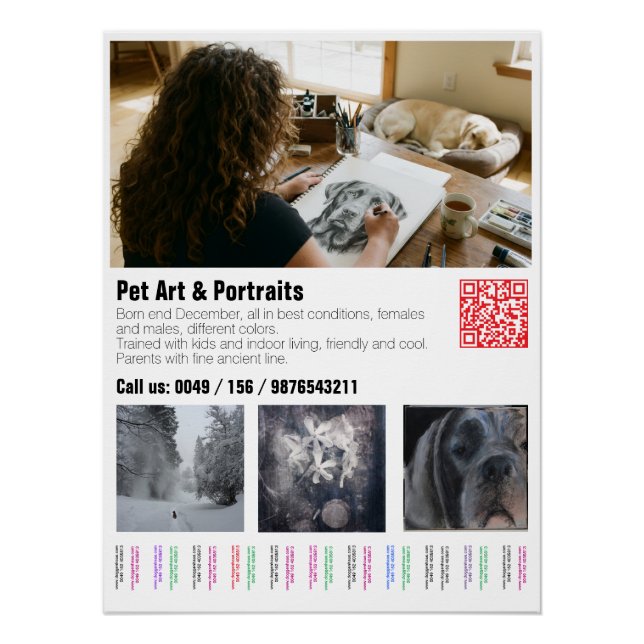 Póster Designer Great Dane Puppy Poster (Frente)